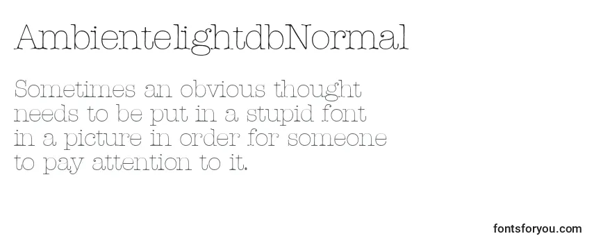 Review of the AmbientelightdbNormal Font