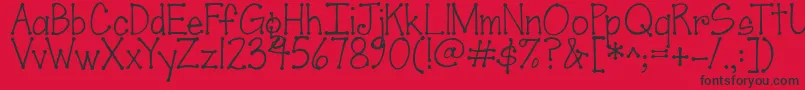 Jandascrapgirldots Font – Black Fonts on Red Background