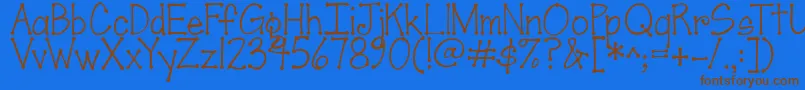 Jandascrapgirldots Font – Brown Fonts on Blue Background