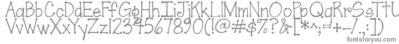 Jandascrapgirldots-fontti – harmaat kirjasimet valkoisella taustalla