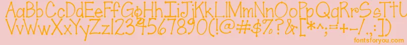 Шрифт Jandascrapgirldots – оранжевые шрифты на розовом фоне