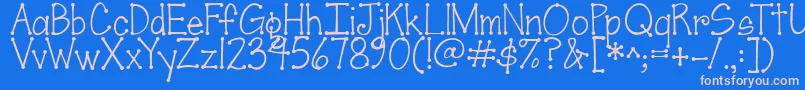 Jandascrapgirldots Font – Pink Fonts on Blue Background