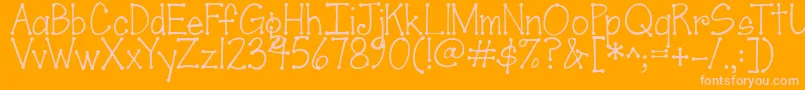 Шрифт Jandascrapgirldots – розовые шрифты на оранжевом фоне