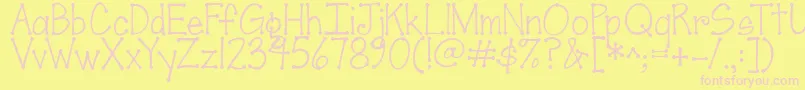 Fonte Jandascrapgirldots – fontes rosa em um fundo amarelo