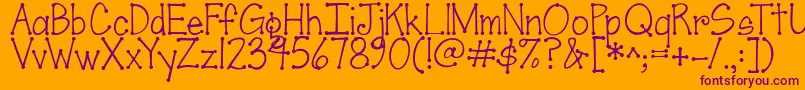 Jandascrapgirldots Font – Purple Fonts on Orange Background