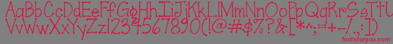 Шрифт Jandascrapgirldots – красные шрифты на сером фоне