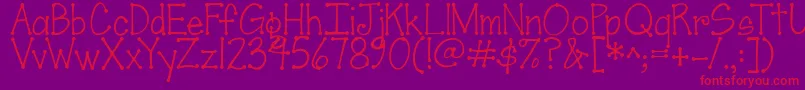 Jandascrapgirldots Font – Red Fonts on Purple Background