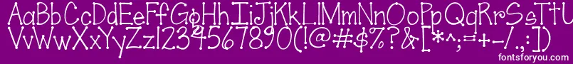 フォントJandascrapgirldots – 紫の背景に白い文字