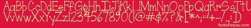 Police Jandascrapgirldots – polices jaunes sur fond rouge