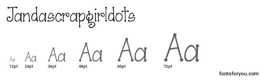 Jandascrapgirldots Font Sizes