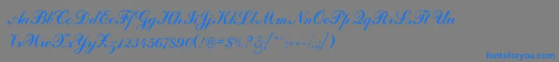 Artscript Font – Blue Fonts on Gray Background