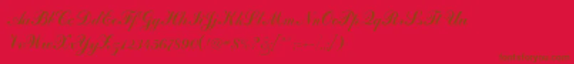 Artscript Font – Brown Fonts on Red Background