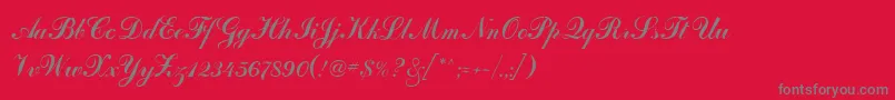 Artscript Font – Gray Fonts on Red Background