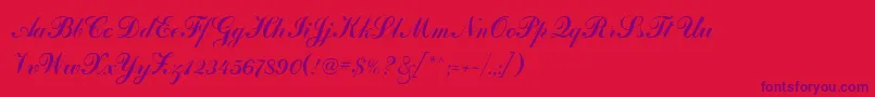Artscript Font – Purple Fonts on Red Background