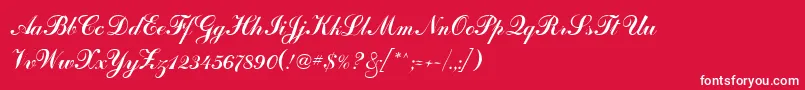Artscript Font – White Fonts on Red Background