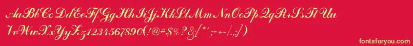 fuente Artscript – Fuentes Amarillas Sobre Fondo Rojo