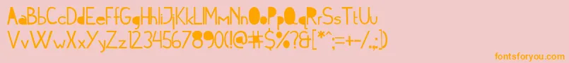 Cymof-Schriftart – Orangefarbene Schriften auf rosa Hintergrund