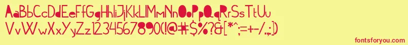 Cymof Font – Red Fonts on Yellow Background