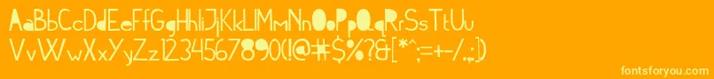 Cymof Font – Yellow Fonts on Orange Background