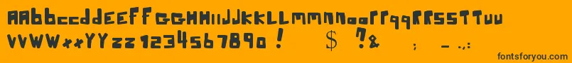 Crookers-Schriftart – Schwarze Schriften auf orangefarbenem Hintergrund