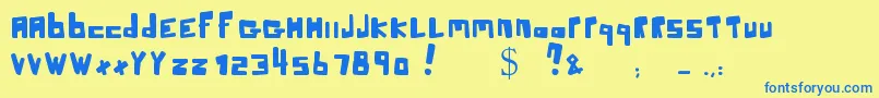 Crookers Font – Blue Fonts on Yellow Background