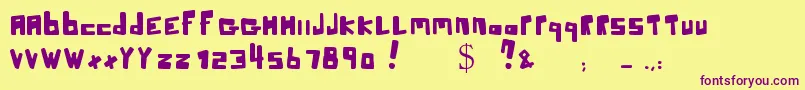 Crookers Font – Purple Fonts on Yellow Background