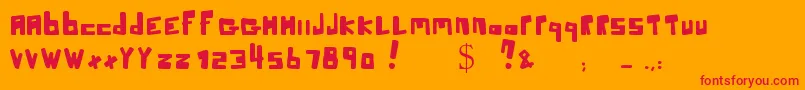 フォントCrookers – オレンジの背景に赤い文字