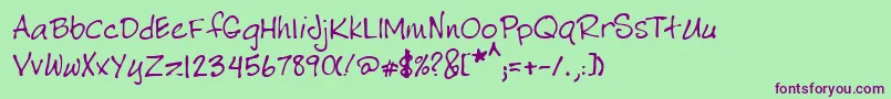TwentyRegular Font – Purple Fonts on Green Background