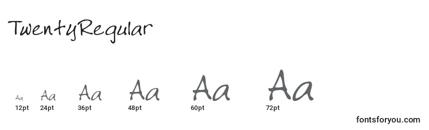TwentyRegular Font Sizes