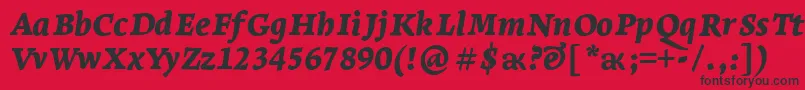 LeksaproBlackItalic Font – Black Fonts on Red Background