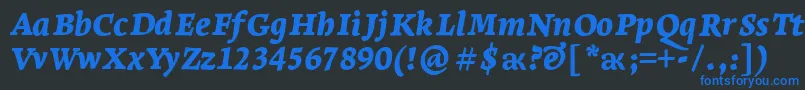 LeksaproBlackItalic Font – Blue Fonts on Black Background