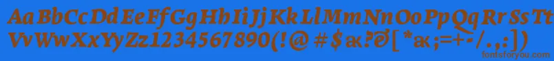 LeksaproBlackItalic Font – Brown Fonts on Blue Background
