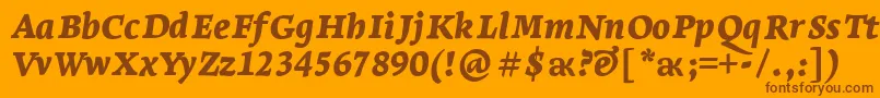 LeksaproBlackItalic Font – Brown Fonts on Orange Background