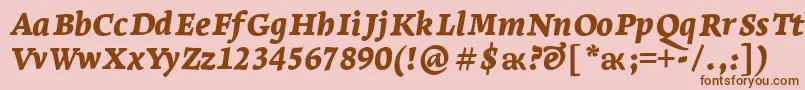 More about LeksaproBlackItalic Font LeksaproBlackItalic Font – Brown Fonts on Pink Background
