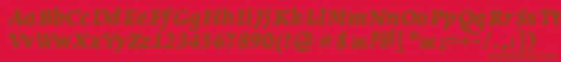 Шрифт LeksaproBlackItalic – коричневые шрифты на красном фоне