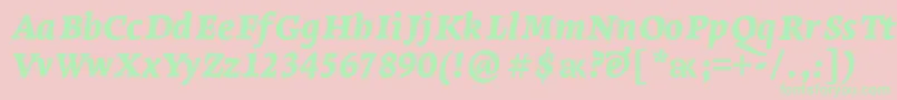 LeksaproBlackItalic Font – Green Fonts on Pink Background