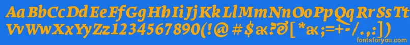 LeksaproBlackItalic Font – Orange Fonts on Blue Background