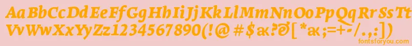 More about LeksaproBlackItalic Font LeksaproBlackItalic Font – Orange Fonts on Pink Background