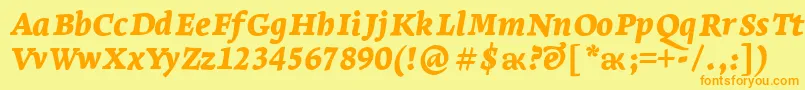 LeksaproBlackItalic Font – Orange Fonts on Yellow Background
