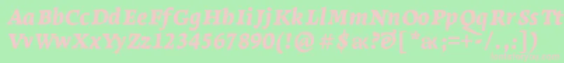 LeksaproBlackItalic Font – Pink Fonts on Green Background