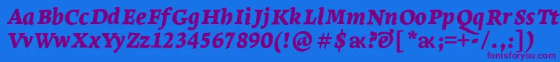 LeksaproBlackItalic Font – Purple Fonts on Blue Background