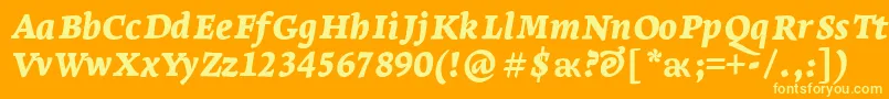 LeksaproBlackItalic Font – Yellow Fonts on Orange Background