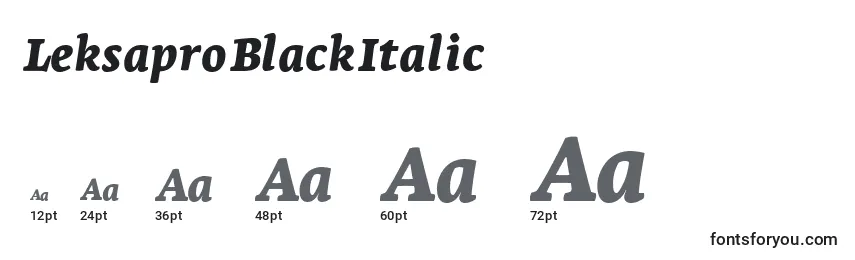 Размеры шрифта LeksaproBlackItalic