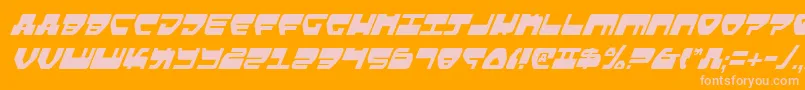 Fonte LoveladiesCondensedItalic – fontes rosa em um fundo laranja
