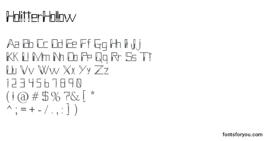 Schriftart HolitterHollow – Alphabet, Zahlen, spezielle Symbole