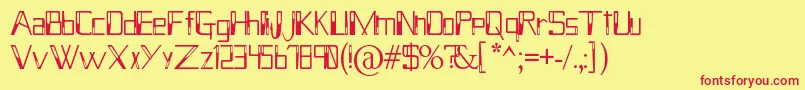 HolitterHollow Font – Red Fonts on Yellow Background