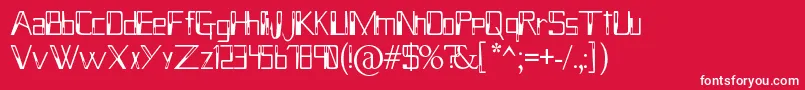 HolitterHollow-Schriftart – Weiße Schriften auf rotem Hintergrund