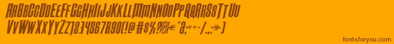 Butchsundanceexpandital Font – Brown Fonts on Orange Background
