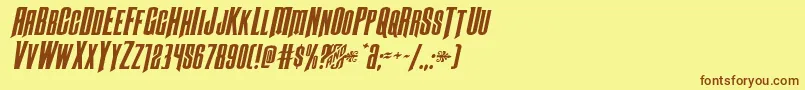Butchsundanceexpandital Font – Brown Fonts on Yellow Background
