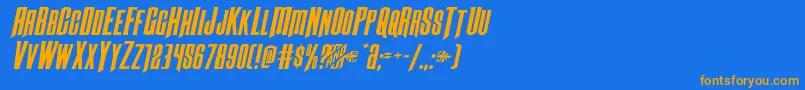 Butchsundanceexpandital Font – Orange Fonts on Blue Background